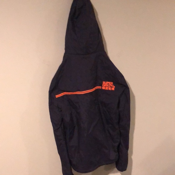 Superdry women’s size small navy blue hooded jacket orange liner NWOT’s - Picture 9 of 10